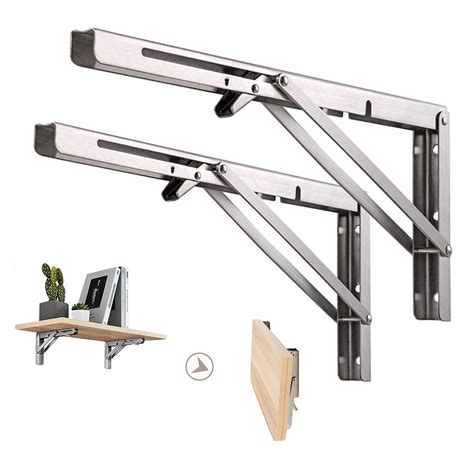 folding metal shelf bracket|foldable shelf bracket side mount.